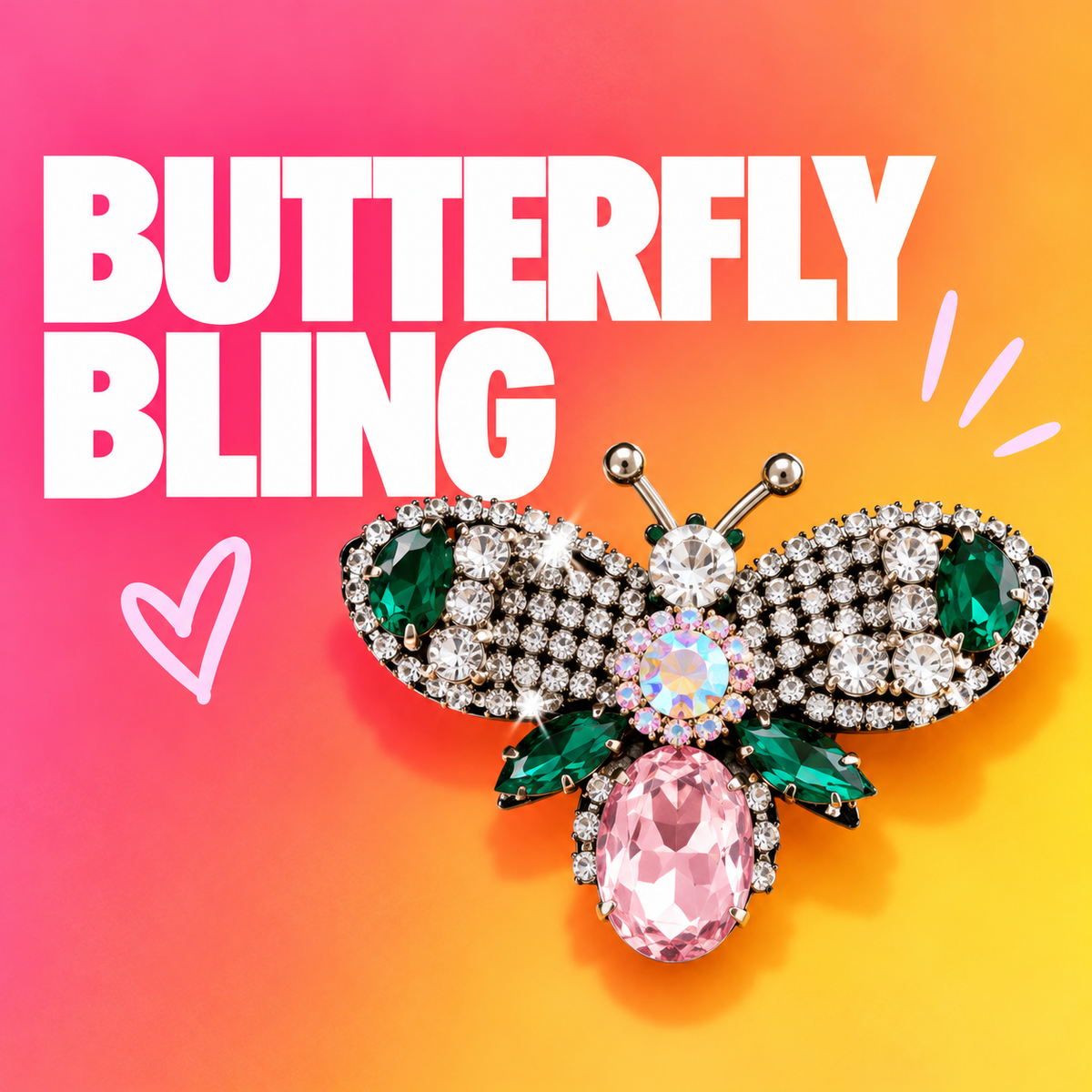 Butterfly Bling - Pink