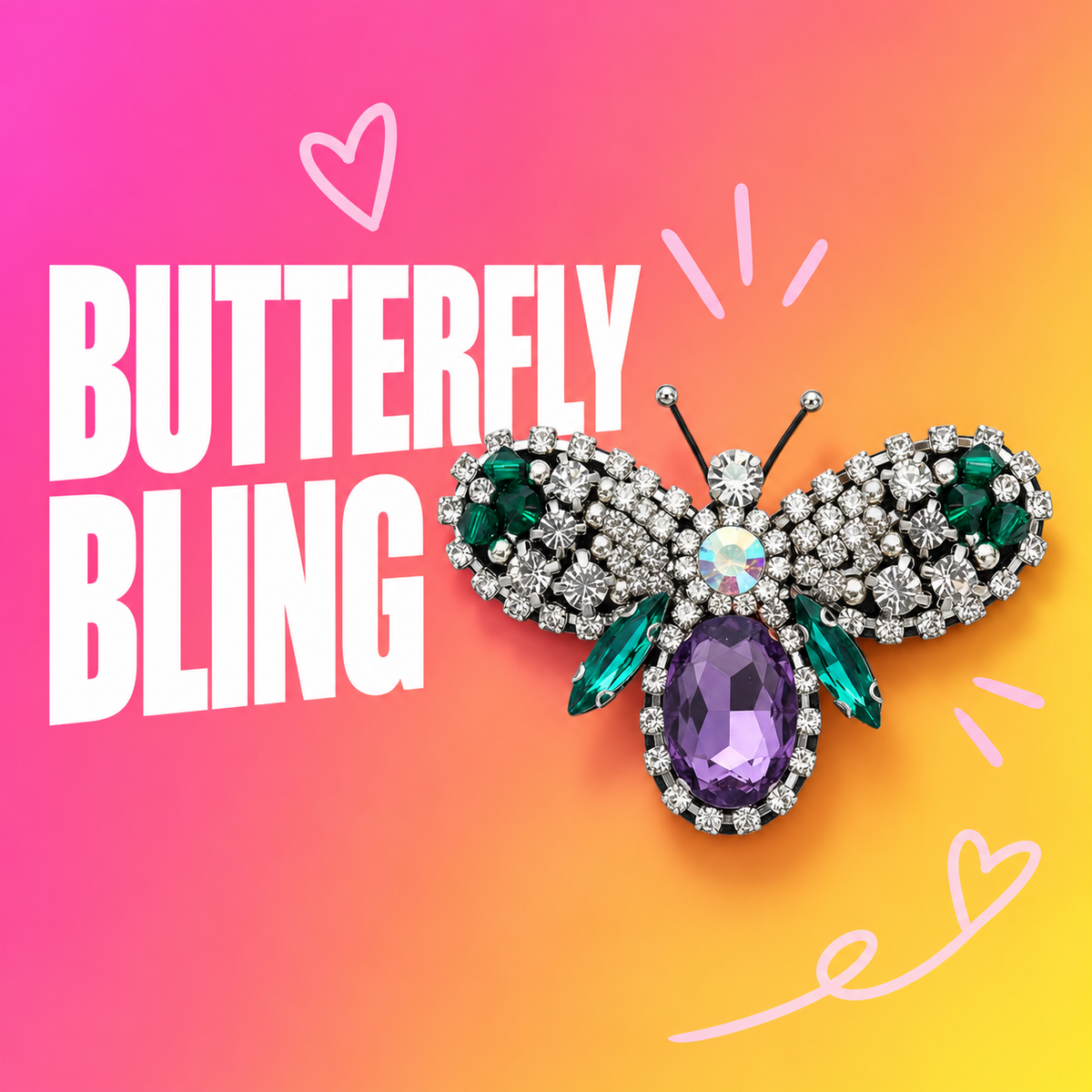 Butterfly Bling -  Purple